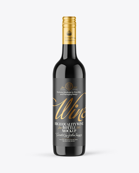 Dark Glass Wine Bottle with Screw Cap Mockup PSD #1