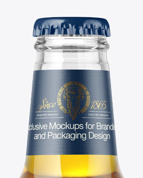 500ml Clear Glass Lager Beer Bottle Mockup