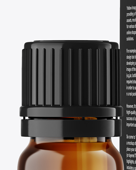 Amber Glass Bottle with Box Mockup PSD #1
