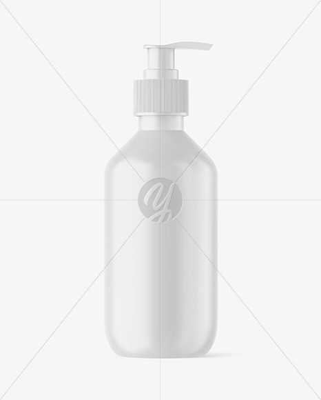 Matte Cosmetic Bottle with Pump Mockup