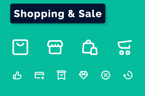 Shopping &amp; Sale Icons Set