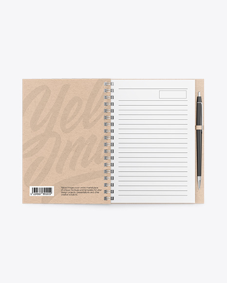 Kraft Paper Notebook Mockup PSD #4