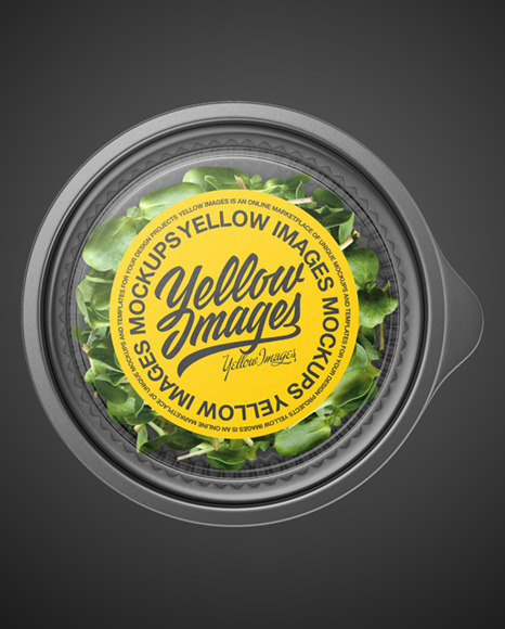 Transparent Plastic Container with Microgreen Mockup PSD #5