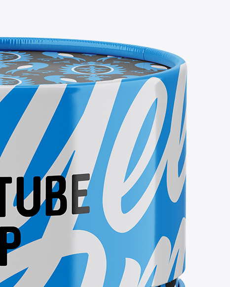 Glossy Paper Tube Mockup PSD #1