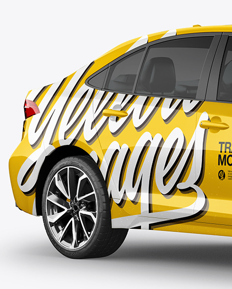 Sedan Mockup   Half Side View PSD #1