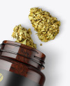 Amber Jar w/ Weed Buds Mockup