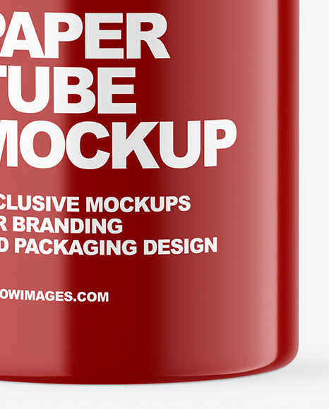 Glossy Paper Tube Mockup PSD #1