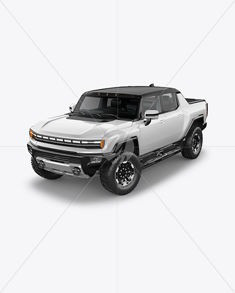 Electric Pickup Truck Mockup   Half Side View PSD #3