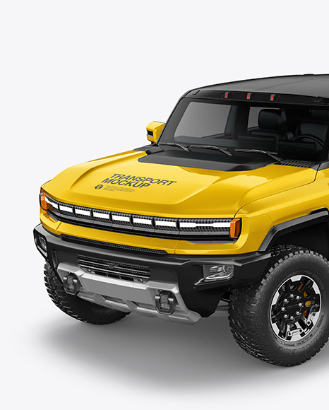 Electric Pickup Truck Mockup - Half Side View