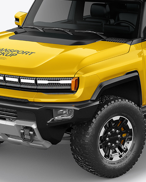 Electric Pickup Truck Mockup   Half Side View PSD #6