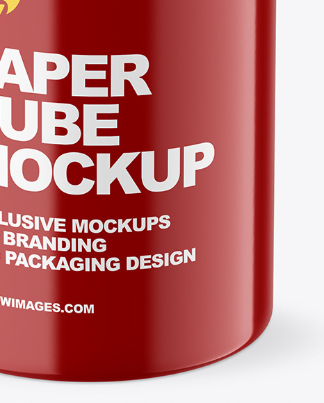 Glossy Paper Tube Mockup PSD #1