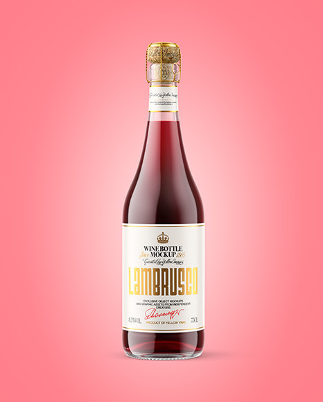 Clear Glass Bottle w  Red Wine Mockup PSD #2