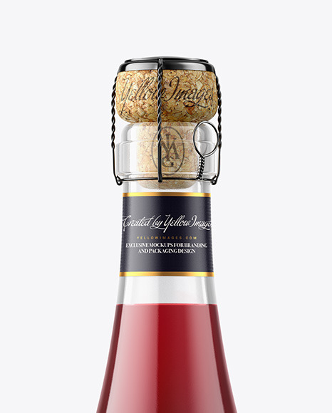 Clear Glass Bottle w  Red Wine Mockup PSD #5