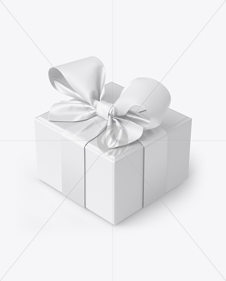 Gift Box With Tied Bow Mockup PSD #1