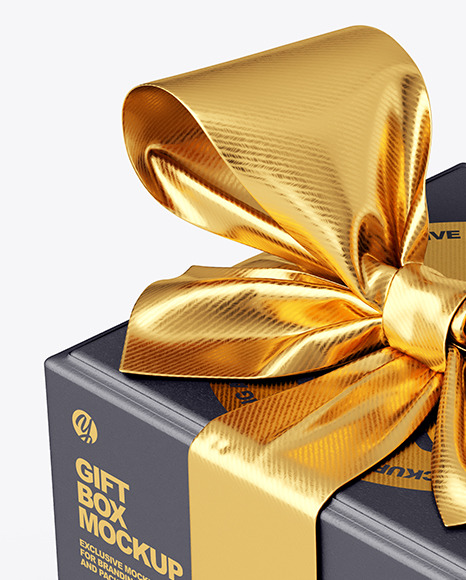 Gift Box With Tied Bow Mockup PSD #4