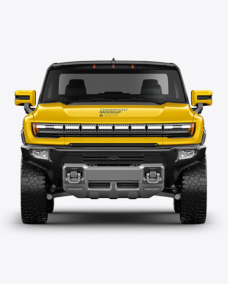 Electric Pickup Truck Mockup   Front View PSD #6