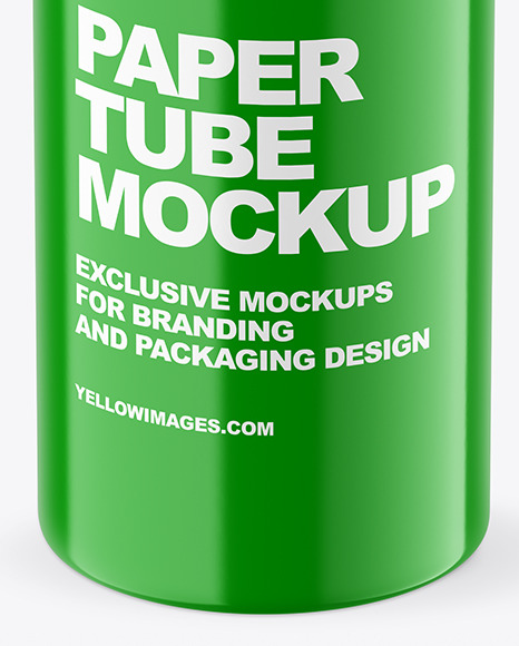 Glossy Paper Tube Mockup PSD #1