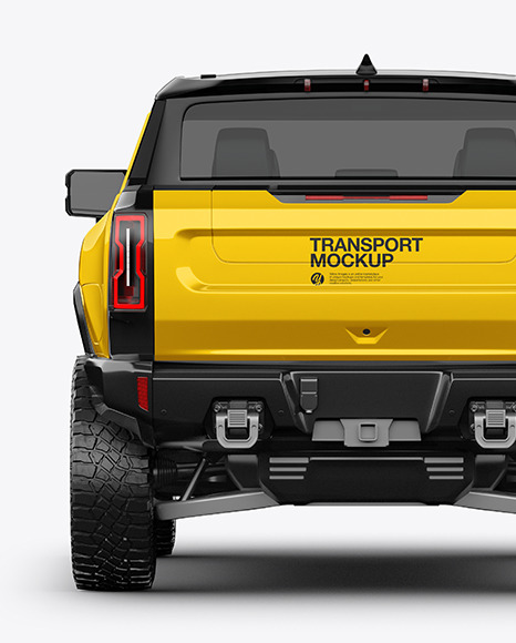 Electric Pickup Truck Mockup - Back View