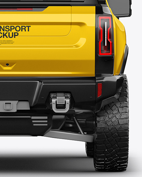 Electric Pickup Truck Mockup   Back View PSD #2