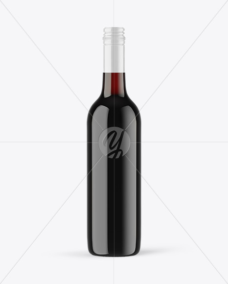 Download Antique Green Glass Red Wine Bottle with Screw Cap Mockup in Bottle Mockups on Yellow Images ...