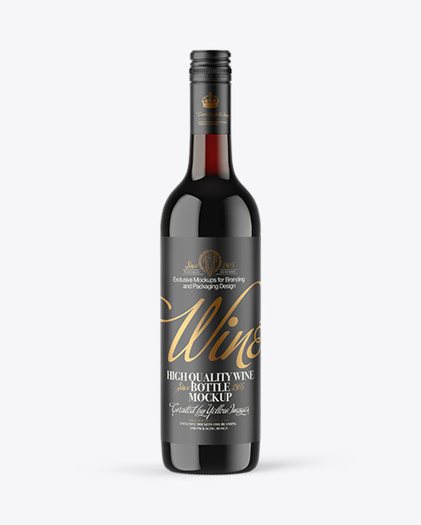 Antique Green Glass Red Wine Bottle with Screw Cap Mockup