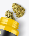 Glossy Jar w/ Weed Buds Mockup