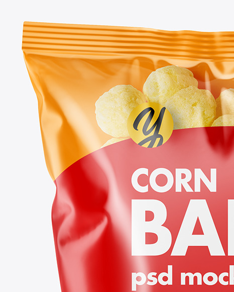 Download Plastic Bag With Corn Balls Mockup In Bag Sack Mockups On Yellow Images Object Mockups