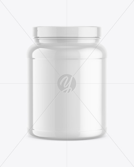 Download Glossy Protein Jar Mockup In Jar Mockups On Yellow Images Object Mockups