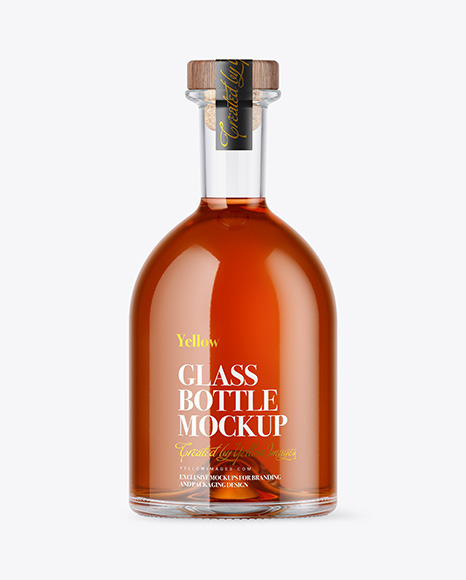Clear Glass Cognac Bottle Mockup PSD #2