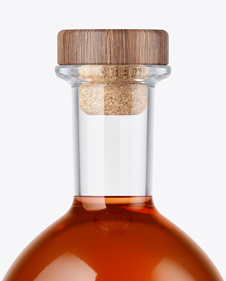 Clear Glass Cognac Bottle Mockup PSD #6