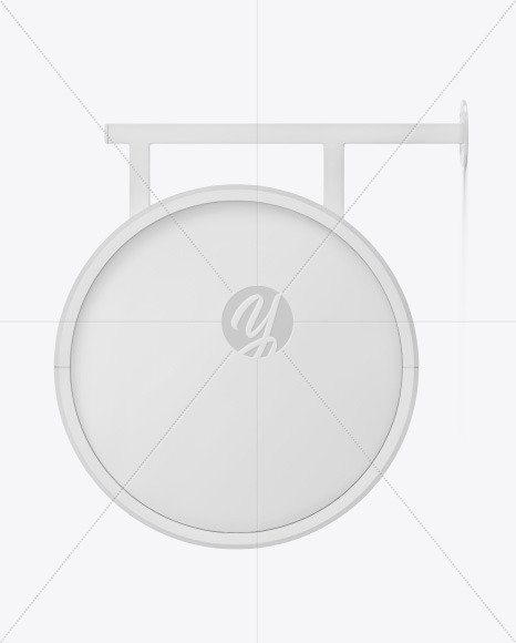 Plastic Round Signboard Mockup PSD #3