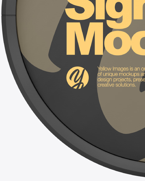 Plastic Round Signboard Mockup PSD #1