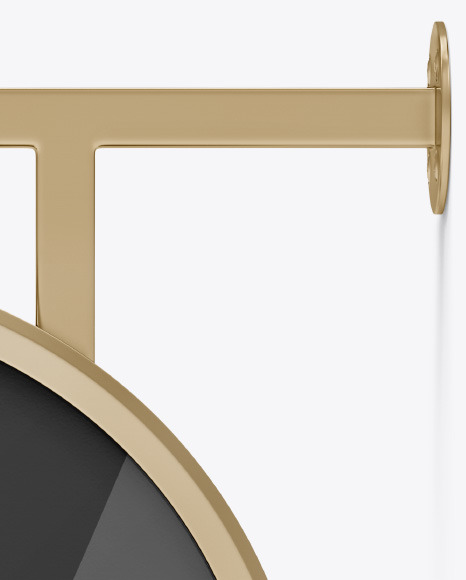 Metallic Round Signboard Mockup PSD #2