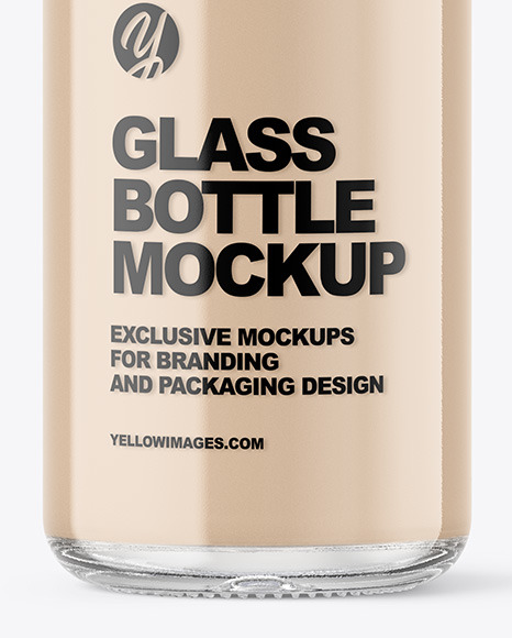 Download Clear Glass Cosmetic Bottle With Pump Mockup In Bottle Mockups On Yellow Images Object Mockups