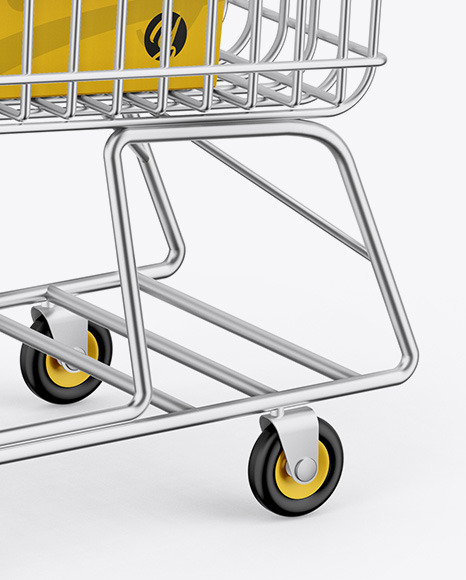 Shopping Cart W Paper Box Mockup PSD #6