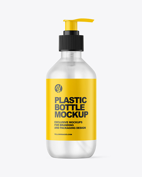Frosted Cosmetic Bottle with Pump Mockup