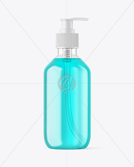 Download Color Liquid Cosmetic Bottle With Pump Mockup In Bottle Mockups On Yellow Images Object Mockups