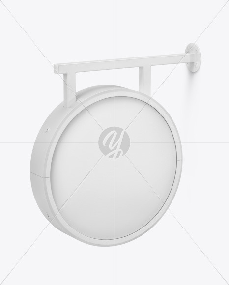 Plastic Round Signboard Mockup PSD #3