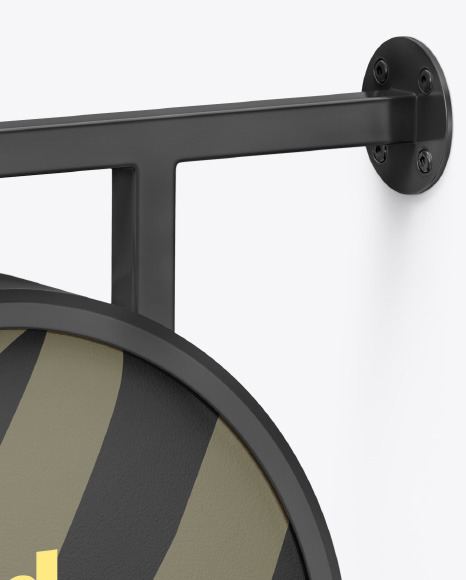 Plastic Round Signboard Mockup PSD #2