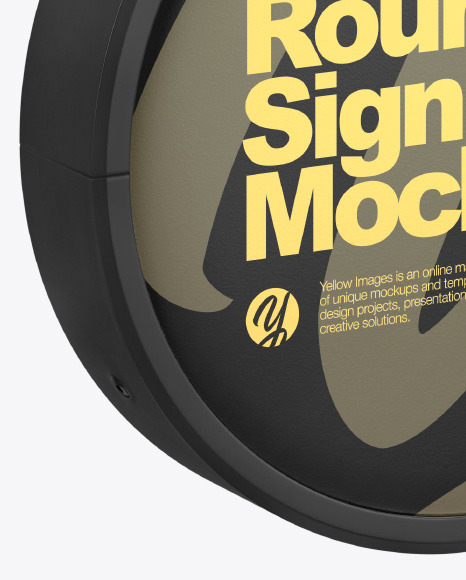 Plastic Round Signboard Mockup PSD #1