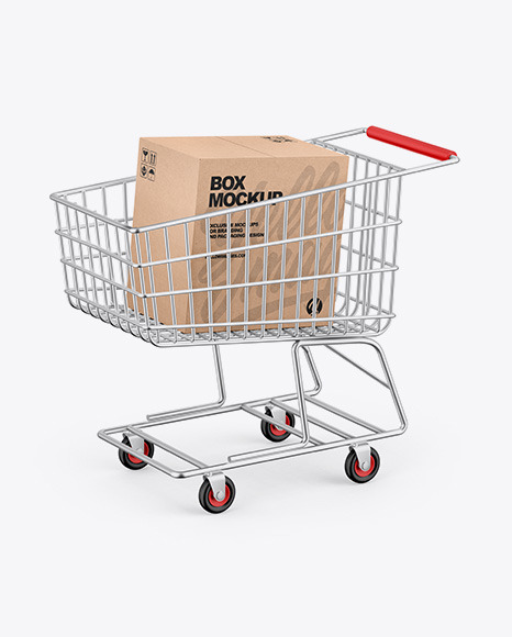 Download Shopping Cart W Kraft Box Mockup Yellow Author