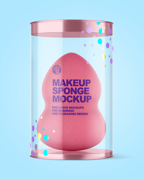 Glossy Plastic Tube w  Makeup Sponge Mockup PSD #2