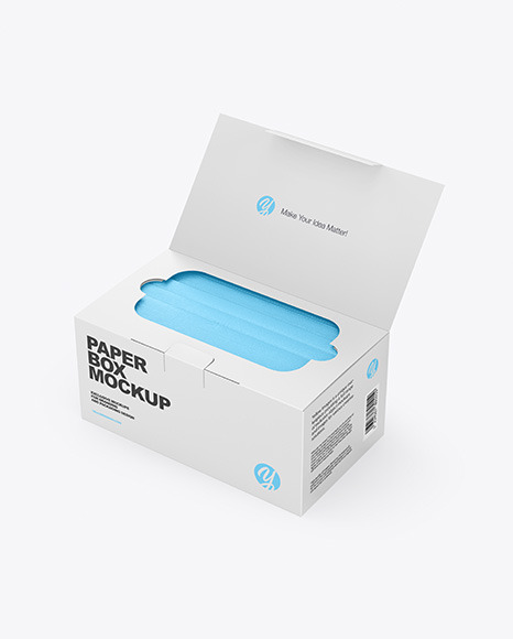 Download Paper Box With Medical Face Masks Mockup In Apparel Mockups On Yellow Images Object Mockups