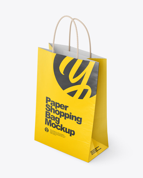 Matte Paper Shopping Bag Mockup   Half Side View PSD #3