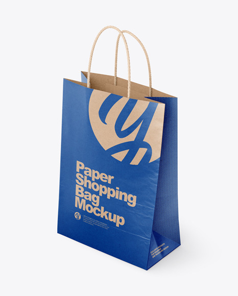 Download Kraft Paper Shopping Bag Mockup - Half Side View in Bag ...