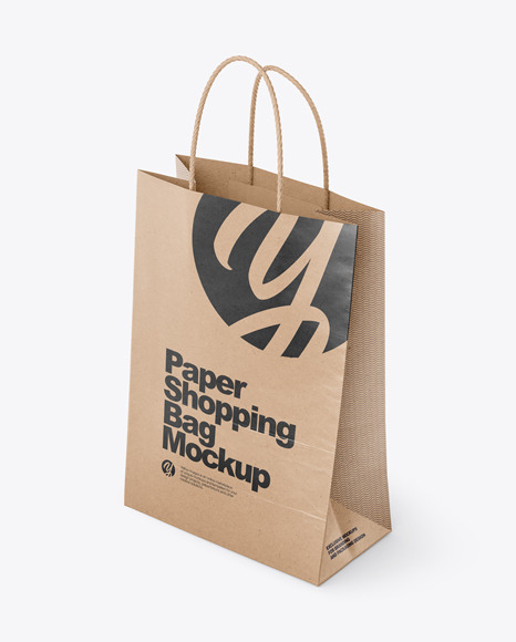 Download Kraft Paper Shopping Bag Mockup Half Side View In Bag Sack Mockups On Yellow Images Object Mockups