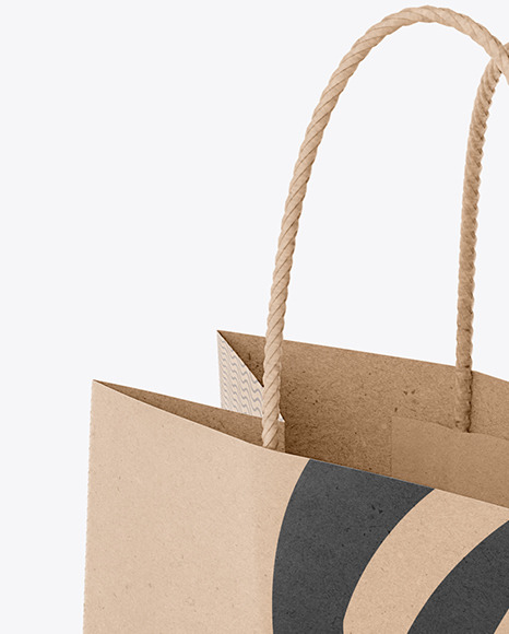 Download Kraft Paper Shopping Bag Mockup Half Side View In Bag Sack Mockups On Yellow Images Object Mockups