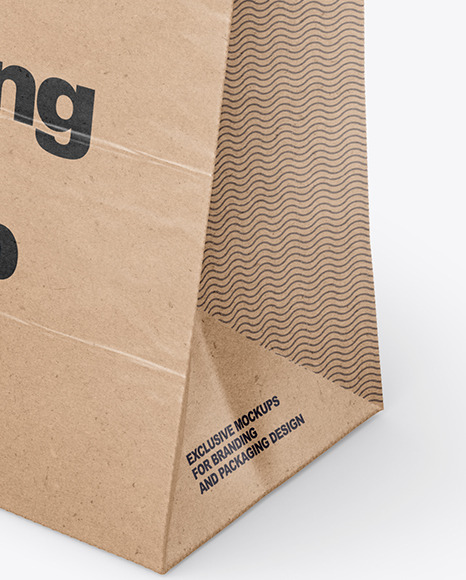 Download Kraft Paper Shopping Bag Mockup Half Side View In Bag Sack Mockups On Yellow Images Object Mockups