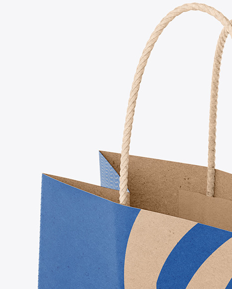 Download Kraft Paper Shopping Bag Mockup Half Side View In Bag Sack Mockups On Yellow Images Object Mockups