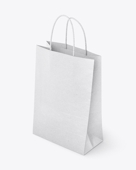 Kraft Paper Shopping Bag Mockup Half Side View In Bag Sack Mockups On Yellow Images Object Mockups